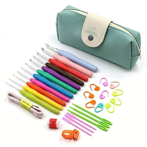 Crochet Hook Set (11 Hooks) with Case & Accessories
